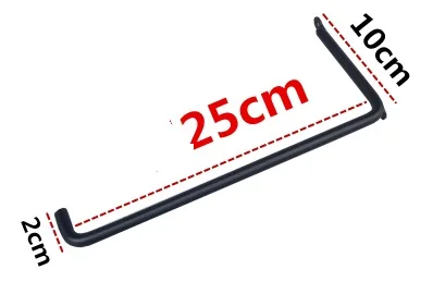 25cm 1 пара(2 шт)/партия черная полка Кронштейн опорная скоба с винтами u-образной формы - Цвет: 25cm