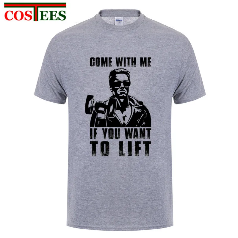 Футболка Terminator Arnold men Come With Me если вы хотите поднимать подарок повседневная
