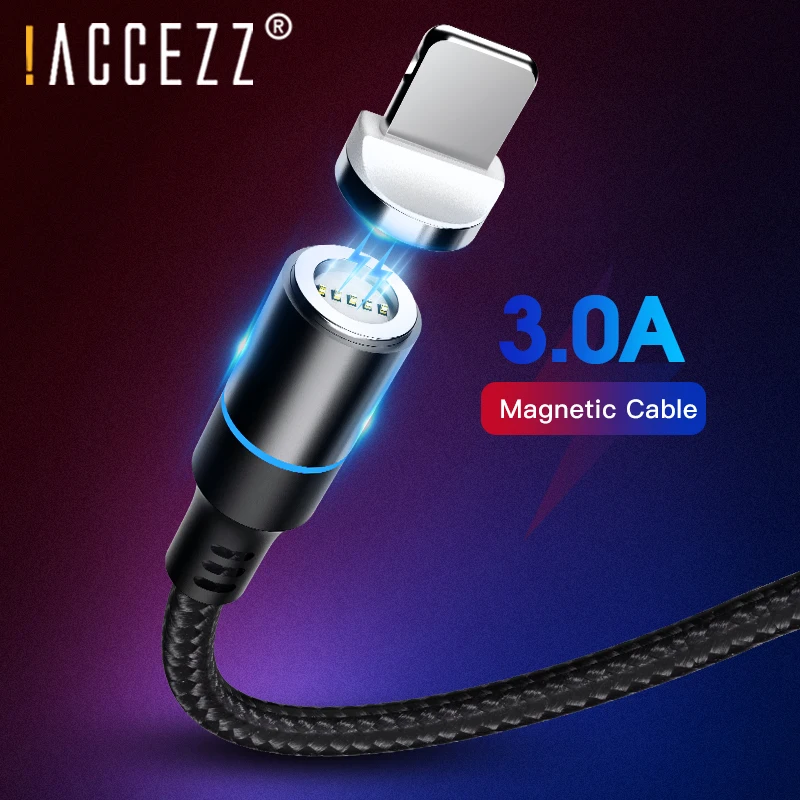 ! ACCEZZ Магнитный USB кабель Micro Type C 3A Быстрая зарядка для iPhone 11 Pro XS X XR 7 8 MAX магнит