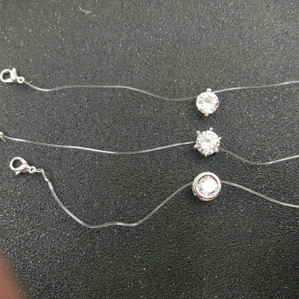 2018 новые незаметные лески ясно AAA + CZ браслет с подвеской для женщин Серебряный