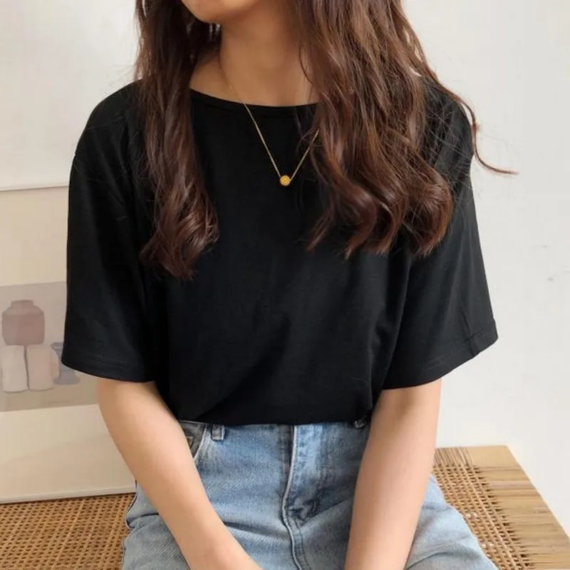 2019 Harajuku BF новая летняя женская футболка с круглым вырезом свободная повседневная