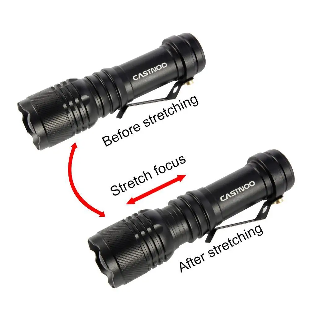 CASTNOO Zoomable Q5 300LM 3 режима алюминиевый водонепроницаемый светодиодный светильник