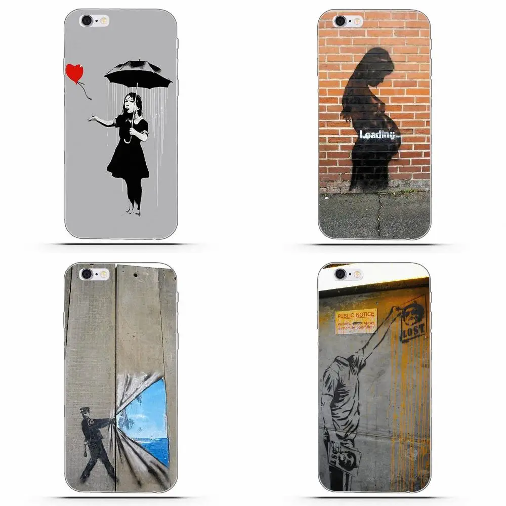 Для Huawei Honor 4C 5A 5X 6A 6C 6X 7X 9 V8 V10 Mate 7 8 10 P9 P20 Pro Lite Play Soft Fashion Funny Street Art Banksy Graffiti|Бамперы| |