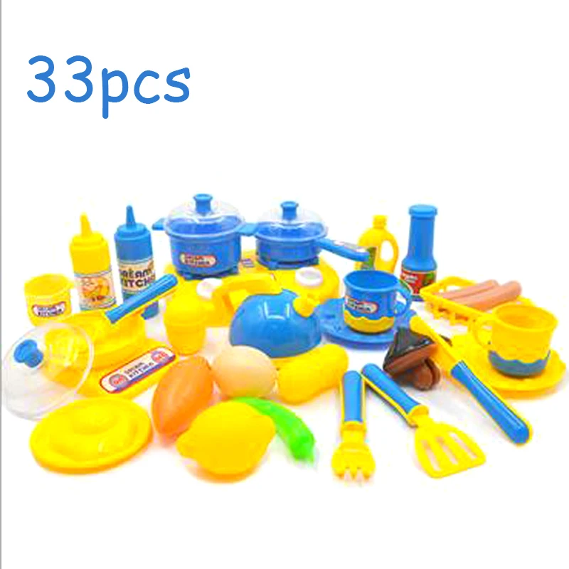Горячие Продажи 33 Шт. Моделирование Кухня Игрушки Пластиковые Притворяться