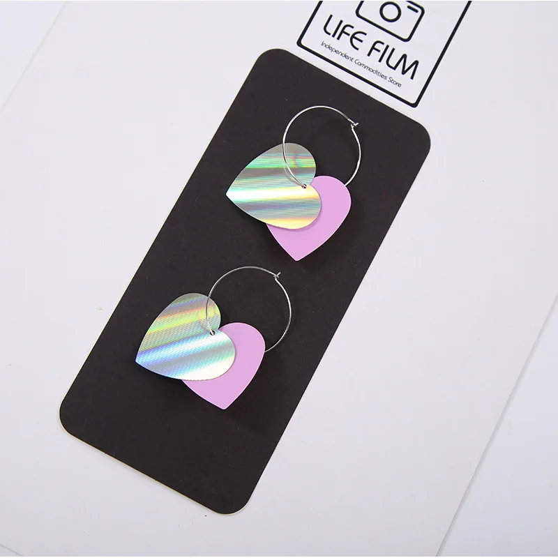 Розовые черные и красочные модные акриловые кусочки сердца Большой