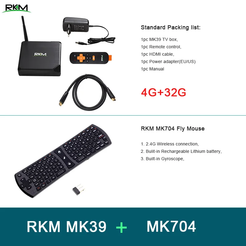 4GB 32GB add MK704 RKM MK39 Android 7,1 ТВ приставка Rockchip RK3399 4 ГБ 32 ГБ телеприставка 2,4G 5G WiFi 1000M USB3.0 type-c медиаплеер BT4.0 - Цвет: 4GB 32GB add MK704