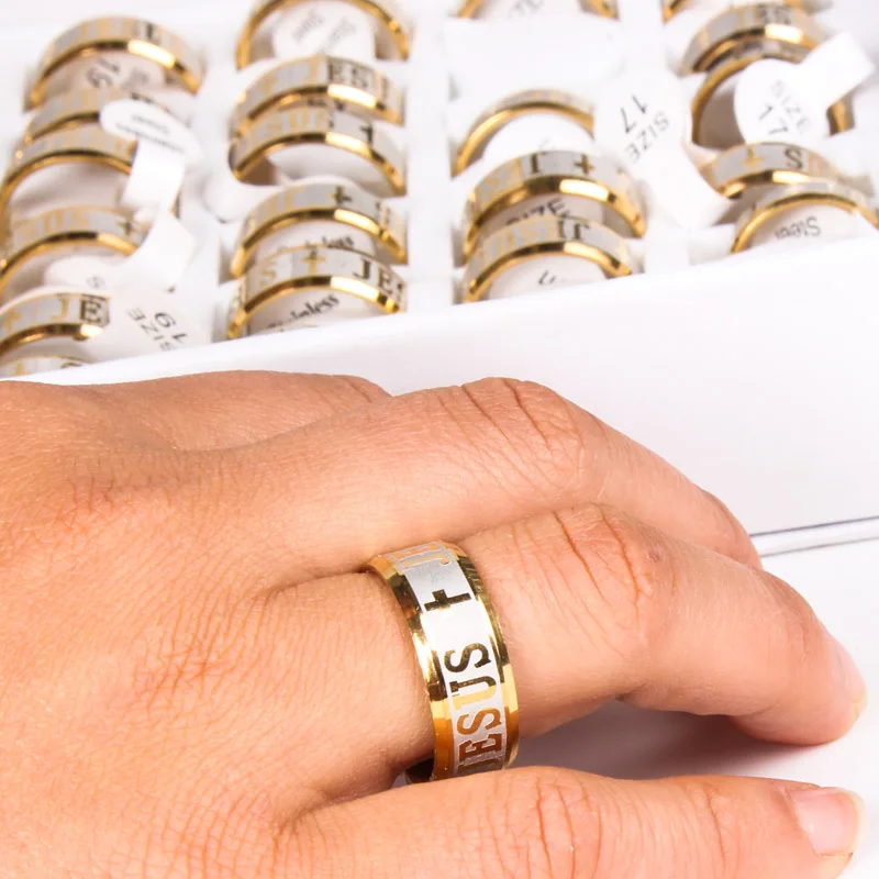 Кольцо из титановой стали с надписью Библия|Кольца| |