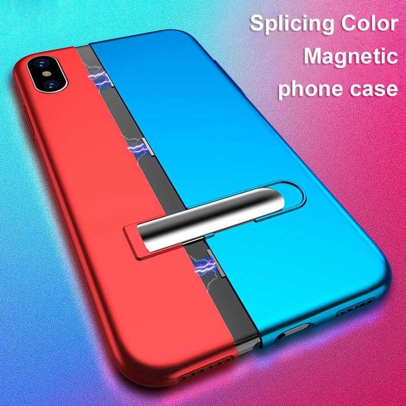 KISSCASE Магнитный адсорбционный чехол для телефона iPhone XS Max X 10 XR с цветным прошивным