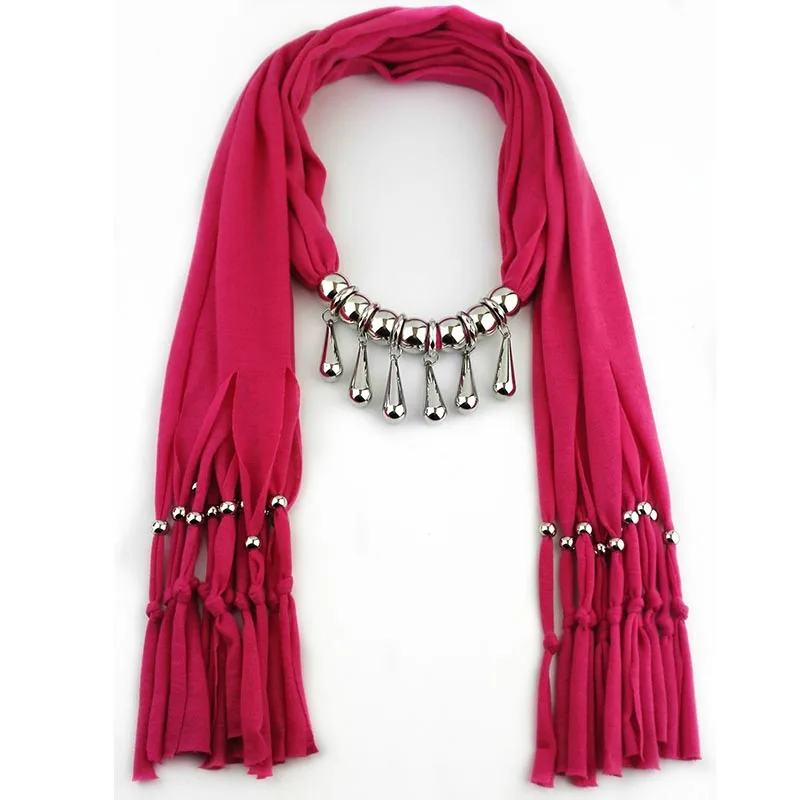 RUNMEIFA Pendants Necklaces Scarf Trendy Alloy Pendant Women Five Water Drop Form Tassel Long Accessories | Украшения и