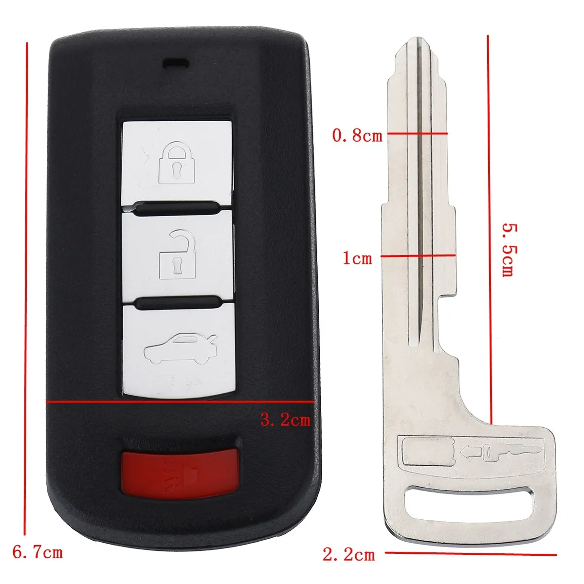 Чехол для Mitsubishi Lancer Outlander 2008 2009 2010 2011 2012 2013 2014 2015 2016 с 4 кнопками|Ключ от авто| |