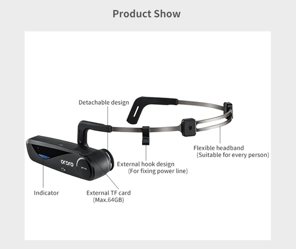 Ordro ep5 Wi Fi 8.0 МП H.264 Bluetooth спортивные действие гарнитура Камера CMOS HD 1080 P Высокое