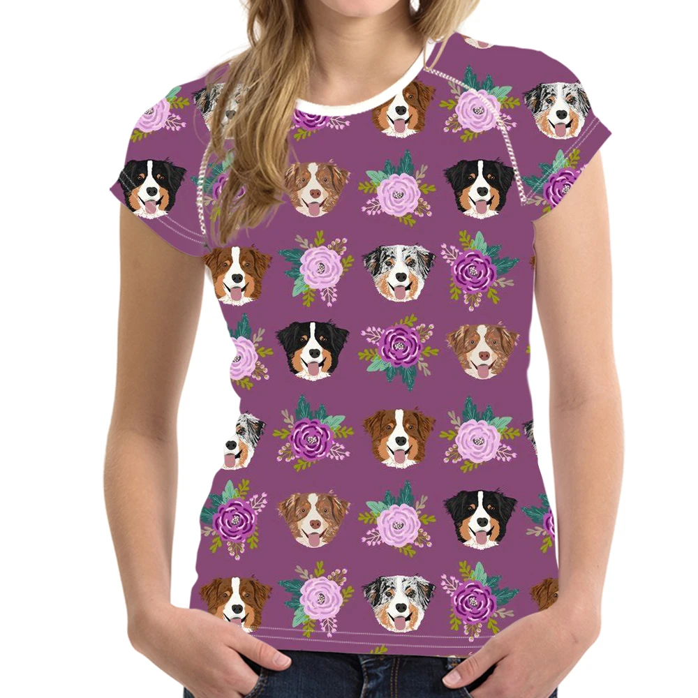 Женские футболки с объемным принтом Kawaii Dog Border Collie брендовые Дизайнерские летние