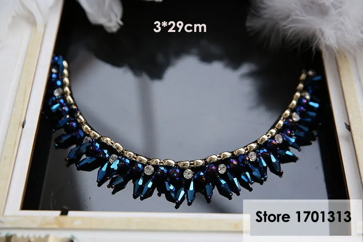3*29cm handmade beaded collar patches for clothing Sequins Trimmings wedding dresses DIY sewing accessories trim tailor | Дом и сад