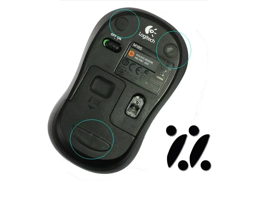 Подставки для мыши, ножки для мыши Logitech M185 M220 B220 M186 B175, игровые ножки для компьютерной игровой мыши, коньки 0,6 мм, 2 комплекта