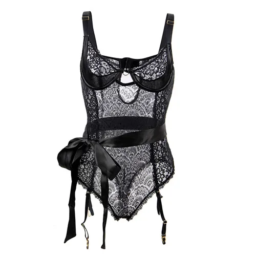 Black bodysuit Ohyeahlady Кружевное боди дропшиппинг Dantel боди размера плюс с поясом боди костюм Encaje комбинезон Overoll для женщин RJ80623 - Цвет: Black bodysuit