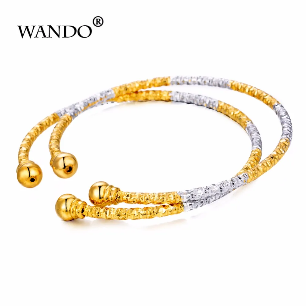 WANDO 2 шт. ювелирные изделия из эфиопского золота браслеты для женщин Африка Дубай