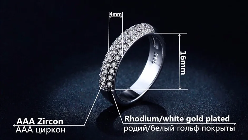 Комплекты ювелирных изделий из белого золота с цирконием для женщин, обручальные ювелирные изделия с фианитами для невесты, блестящие серьги-кольца ASM016