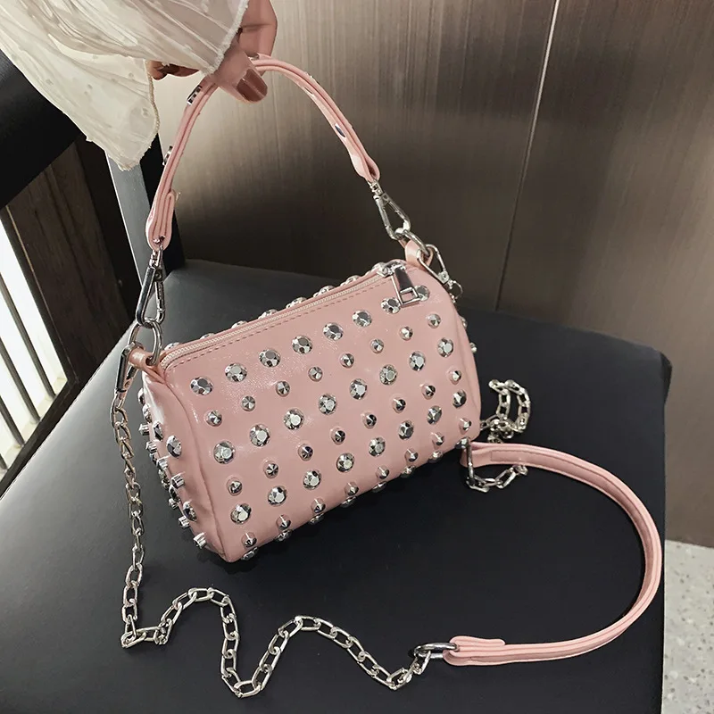 Сумка на плечо из искусственной кожи с заклепками для женщин и девушек роскошные