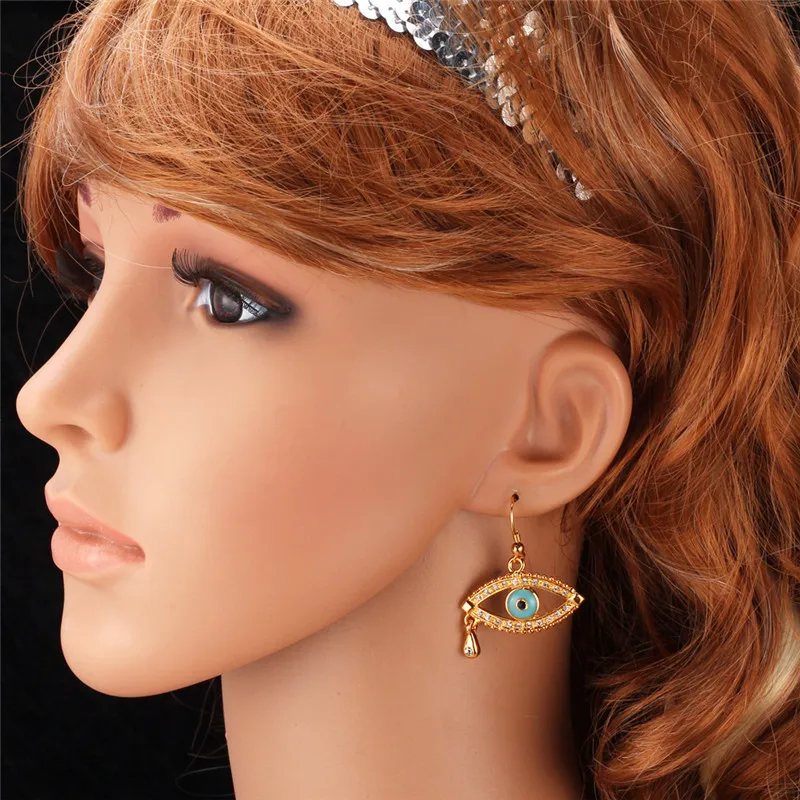 Комплект из колье и серёг с подвеской ГОЛУБЫЕ злые глаза|earrings set for women|necklace and earring