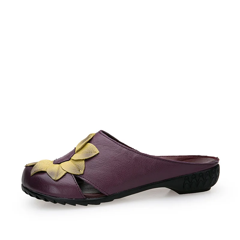 ZUZHIXIU/весенне летние женские тапочки в этническом стиле на низком каблуке с