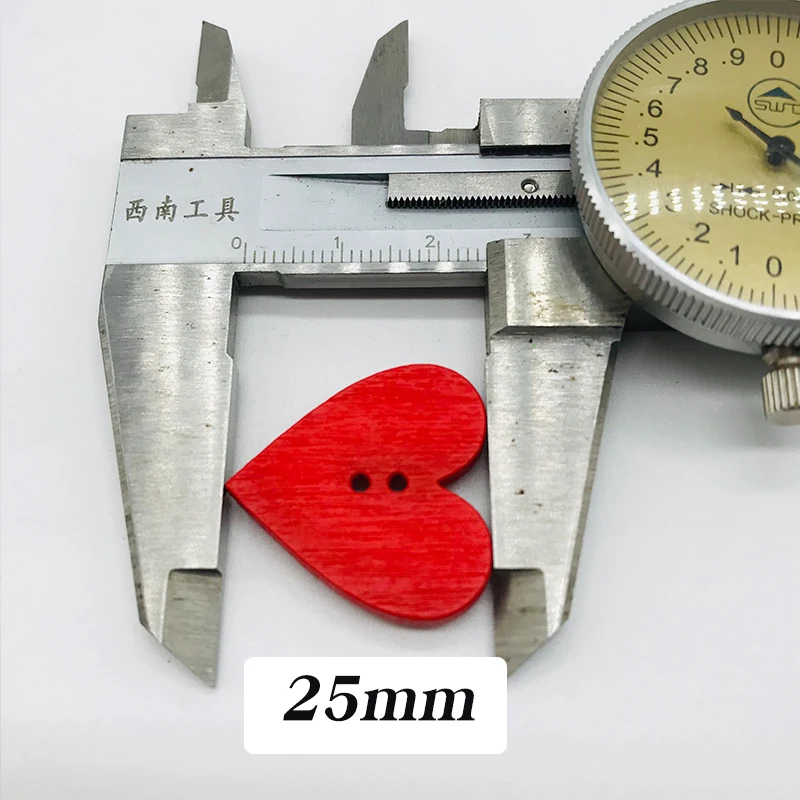 XinDong DIY 25 мм цвет микс сердце формы деревянная пуговица для шитья 2 отверстия