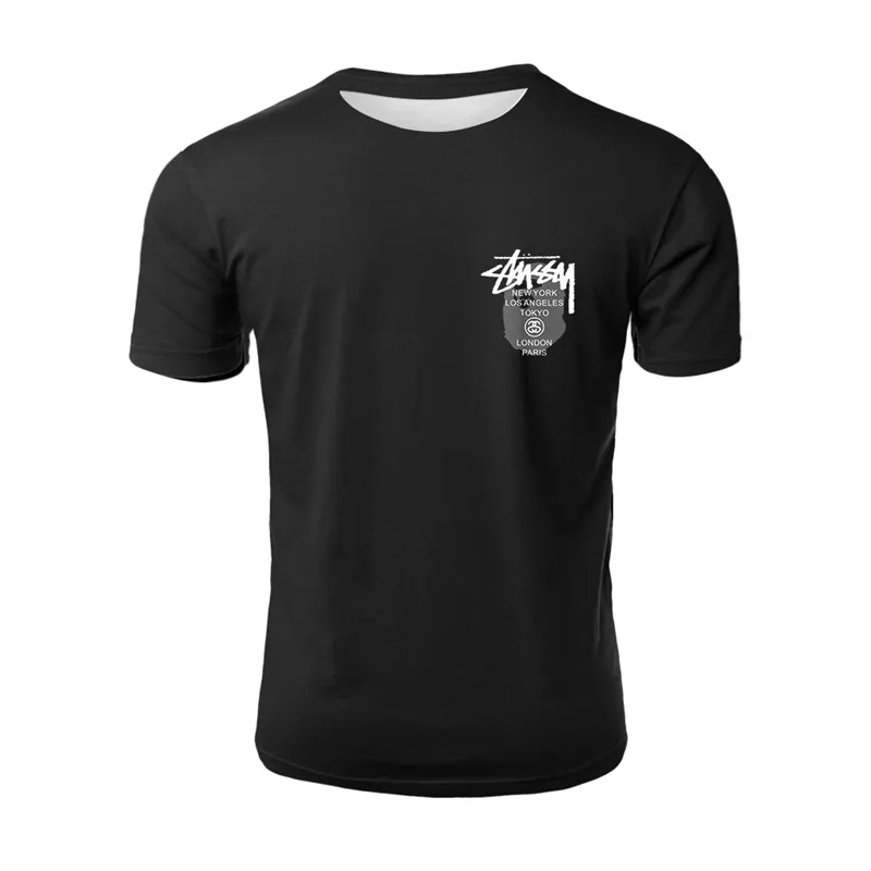 Летняя футболка с принтом Нью-Йорк повседневные мужские футболки круглым