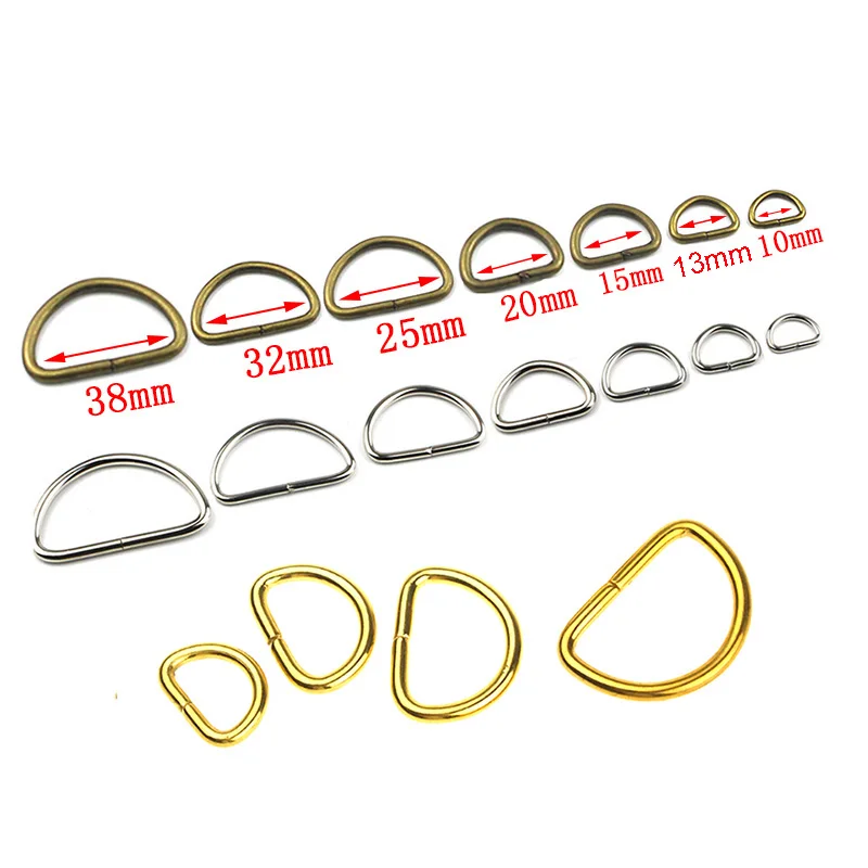 20 шт. металлические неспаянные D образные кольца регулируемые пряжки для