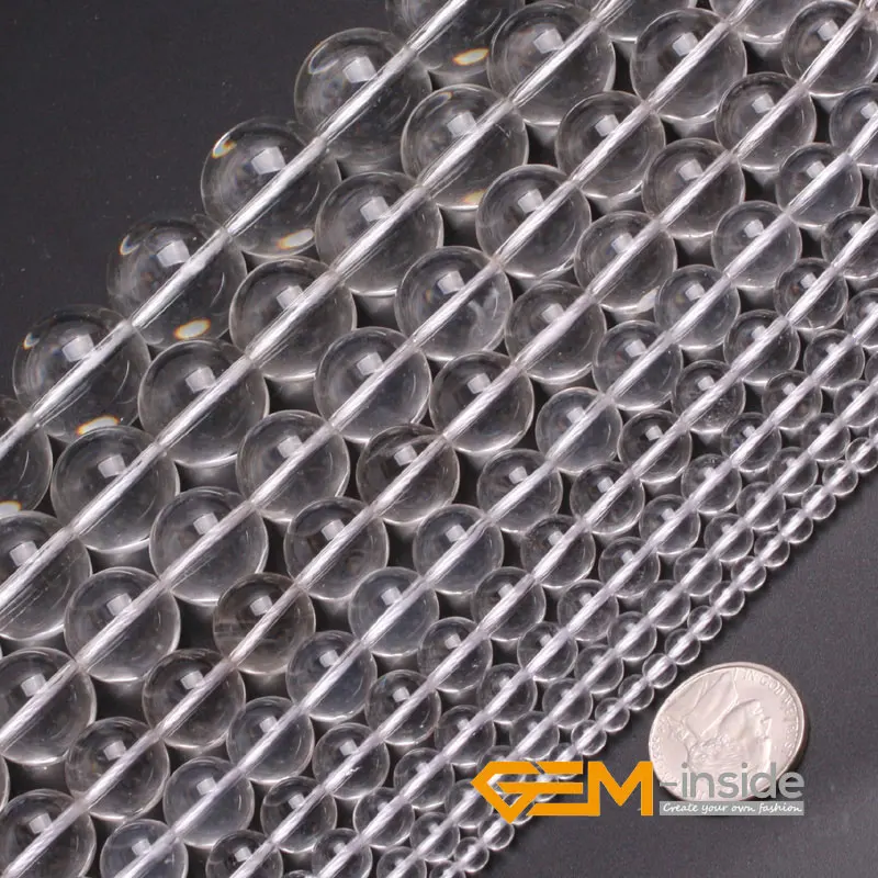 Натуральный Камень Белый Камень прозрачный кристалл кварца Круглые бусины для изготовления ювелирных изделий Strand 15 дюймов DIY браслет ожерелье 6 мм 8 мм