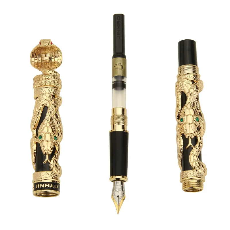 1 шт. Jinhao 3D перьевая ручка в виде змеи Роскошные Металлические перьевые ручки