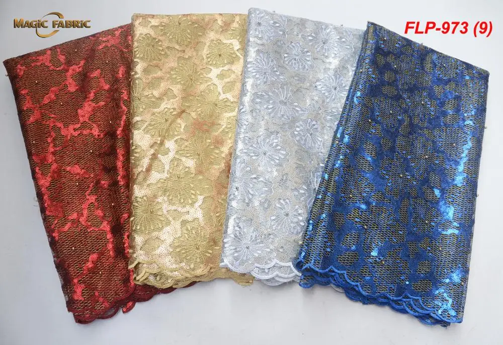 

2019 Latest Laces Fabrics High Quality Tulle African Laces Fabric For Wedding Dress African French Tulle Lace FLP-973