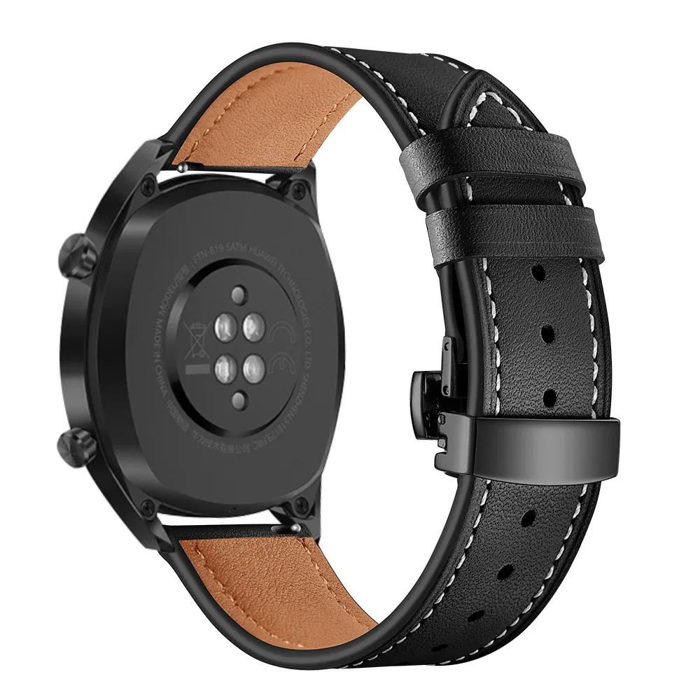 22 мм роскошный ремешок из натуральной кожи для huawei Watch GT 2 1/2 Pro наручный ремешок для samsung Galaxy Watch 46 мм/gear S3 браслет ремень