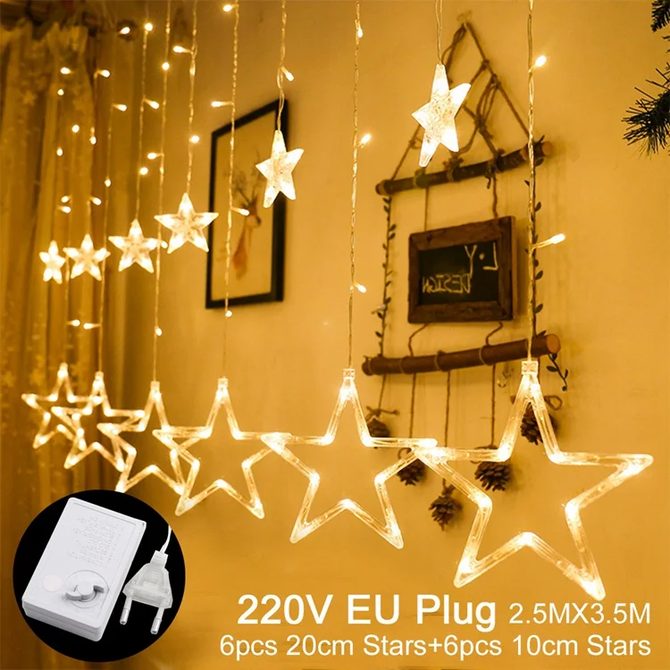 Warm White EU plug Рождественская гирлянда, светодиодный украшения для рождественской елки, украшение на открытом воздухе, Рождественский Декор для дома, Рождественский подарок на год - Цвет: Warm White EU plug