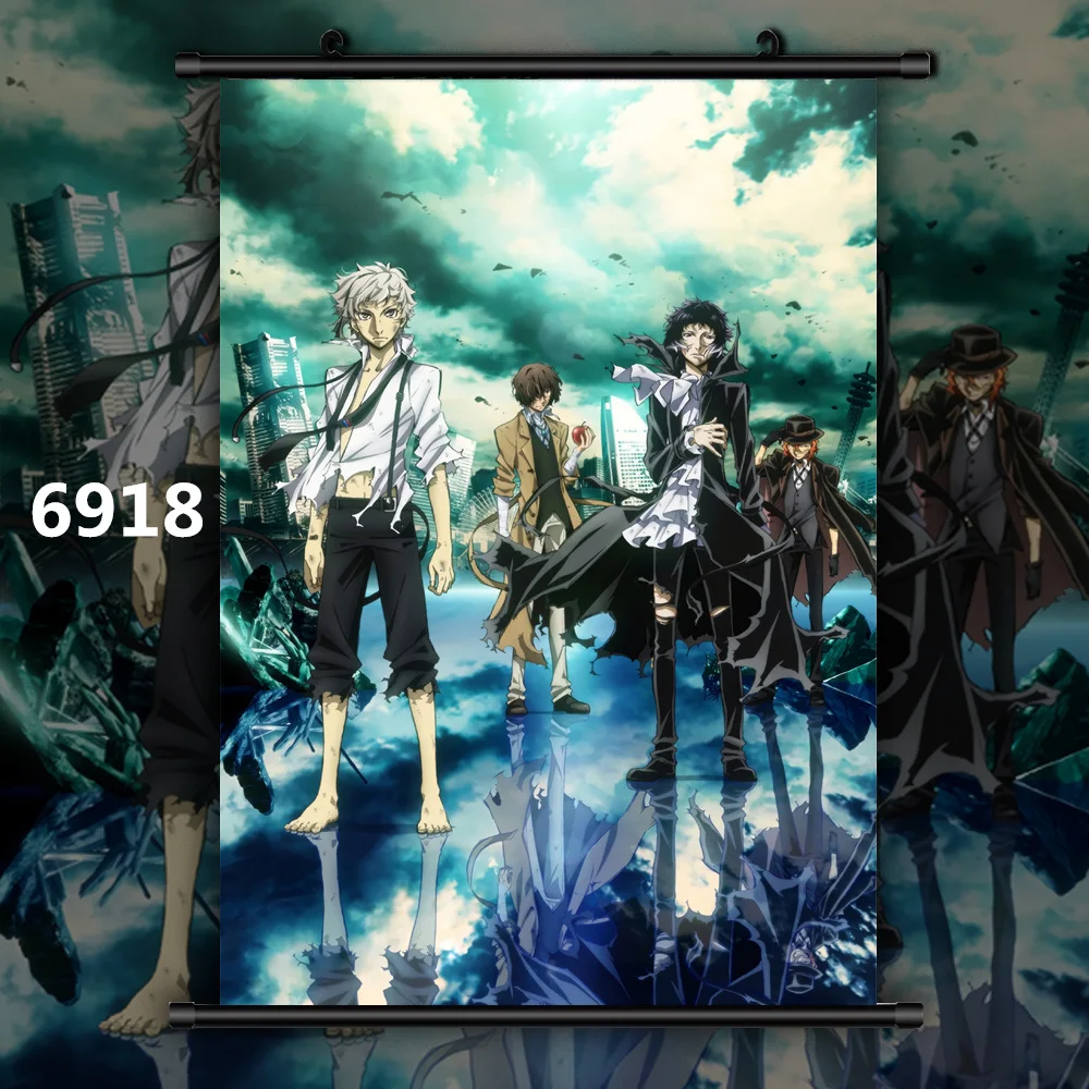 6918 Bungou бродячие собаки Dazai Chuuya Ryunosuke Аниме Манга настенный плакат свиток C - Цвет: 6918