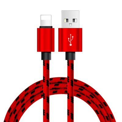 USB кабель для зарядки для iPhone 6 S 6 S 7 8 Plus 5 5S SE X XR XS Max iPad короткий длинный 25 см 1 м 2 м 3 м провод для быстрой зарядки - Цвет: Красный