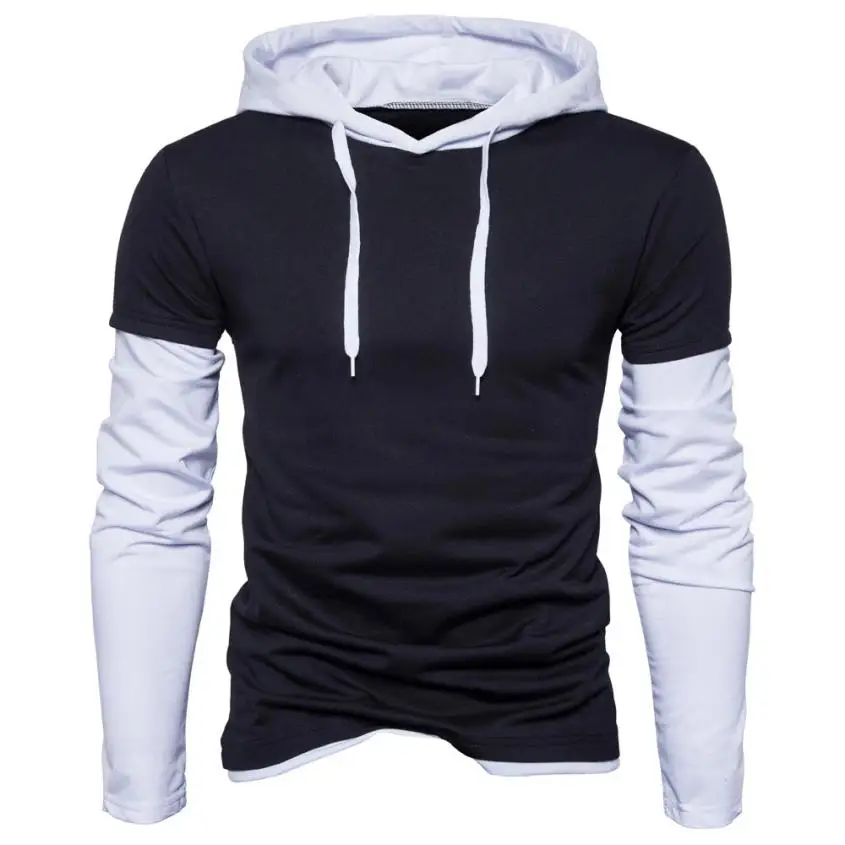 

Nice New Vogue Mens Cotton Autumn Winter Solid Patchwork Hoodies Hooded Sweatshirt Tops Blouse Fashion Roupas Masculina #AA
