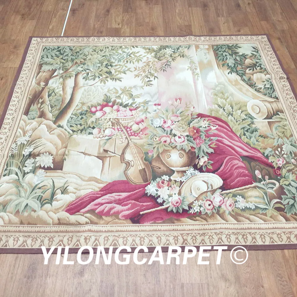 Yilong 5 7 'x 6 6' настоящая Картина гобелен настенный подвесной из чистой шерсти