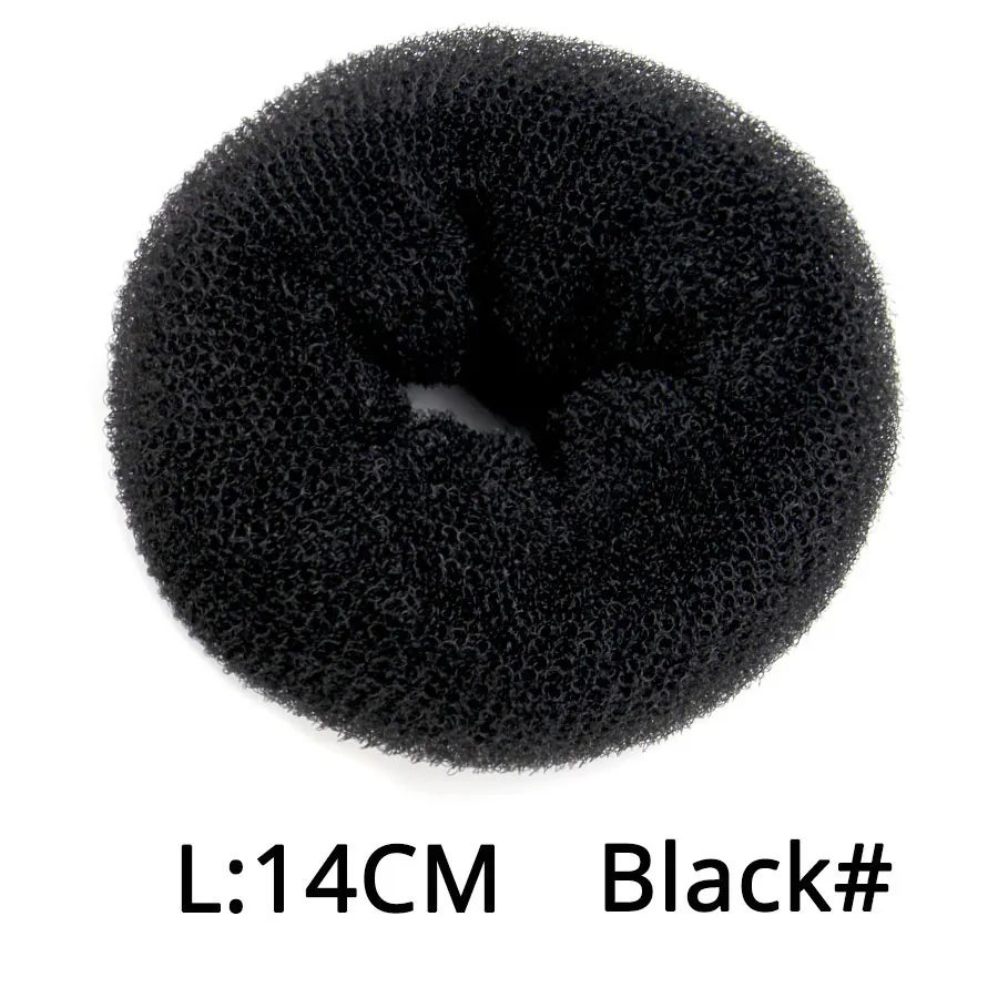 1Pcs Black L Горячая S/M/L бублик для волос пучок производитель волос Инструменты для укладки волос Губка для волос белый/коричневый/черный цвета лучшие аксессуары для прически - Цвет: 1Pcs Black L