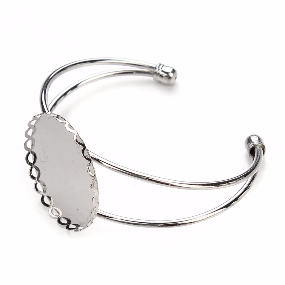 Модные Родиевые браслеты настройки подходят для кабошона камея базовый лоток