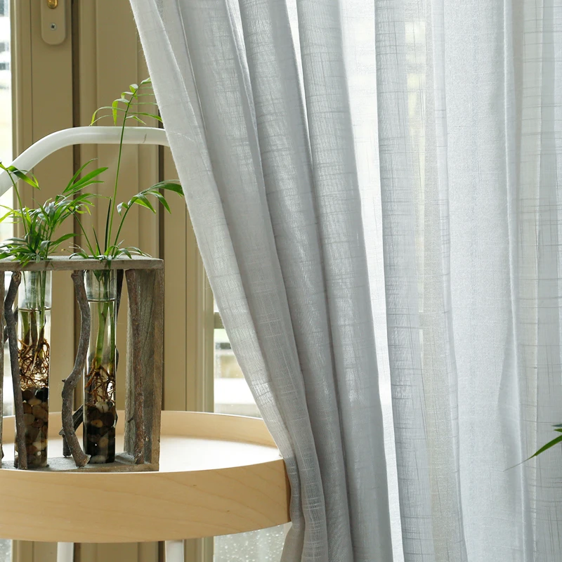 Базовые Стильные серые занавески из тонкой ткани для спальни зеркальные