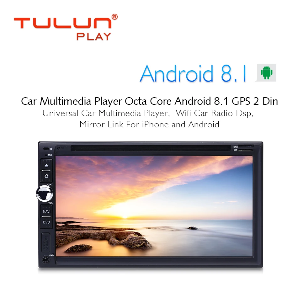 Автомобильный мультимедийный плеер Восьмиядерный Android 8 1 GPS универсальный