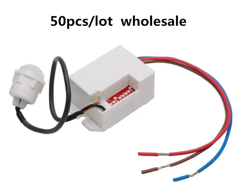 

50 PCS/LOT High Quality AC 220V Infrared PIR IR Motion Sensor Switch For LED Light Bulb 800W Ma body Indction Sensor light