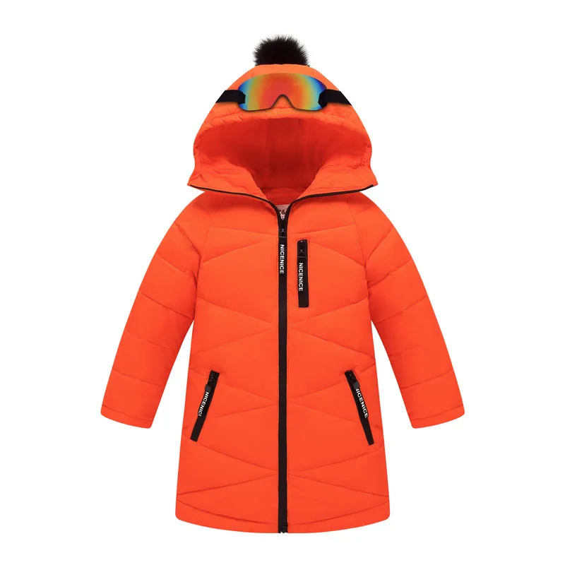 Новая зимняя детская Подпушка пальто Обувь для мальчиков меховой воротник