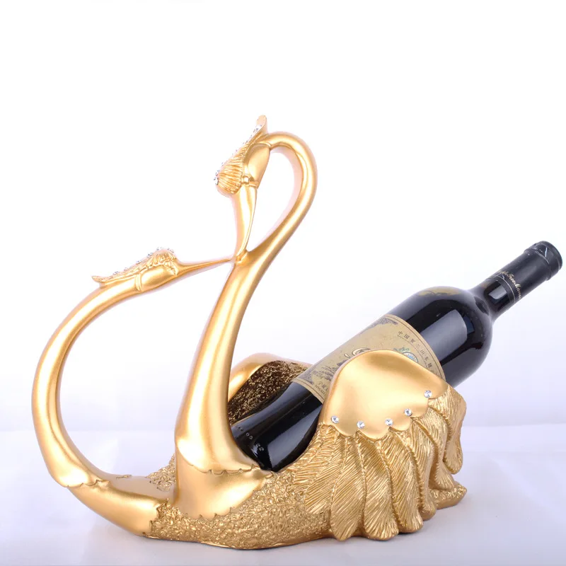 

Europe Resin Couple Swan Red Wine Rack Craft Ornament Creative Wine Holder Storage Shelf Figurine Kitchen Bar Cabinet Decor Gift