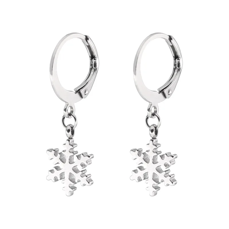 CHUKUI 10 мм серьги кольца со снежинками большое количество Черное золото