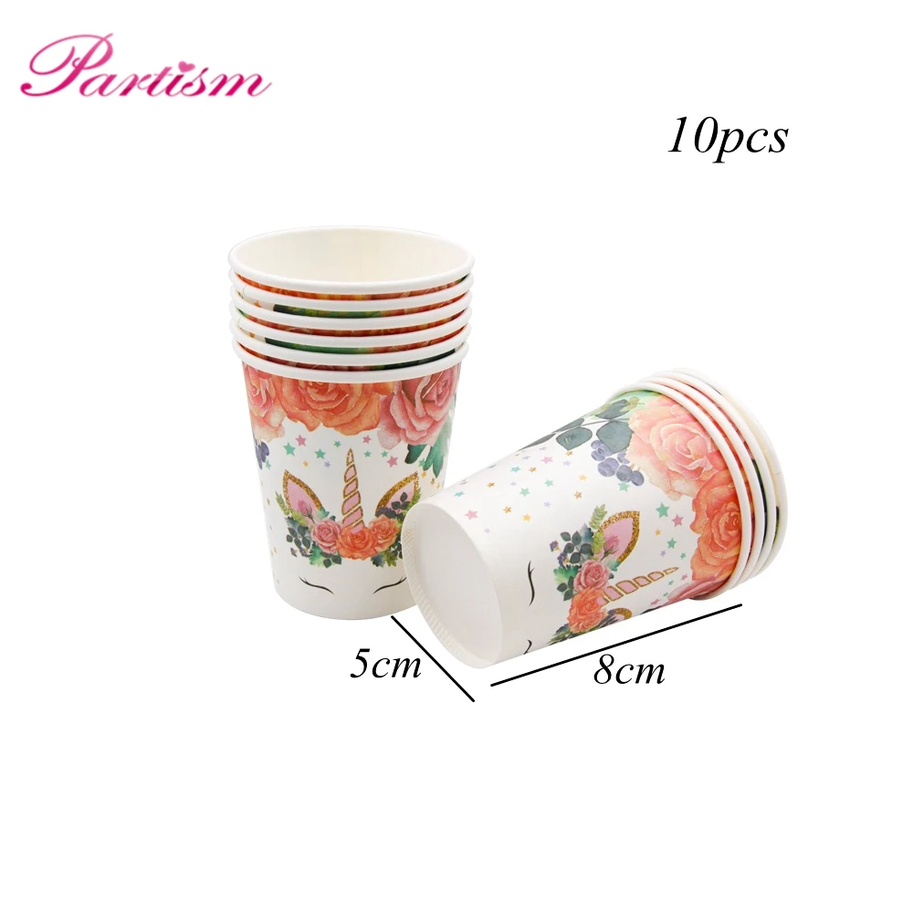 1 Set Happy Birthday Unicorn Disposable Tableware Paper Cup/Plate Banner Table Decoration Party Supplies | Дом и сад