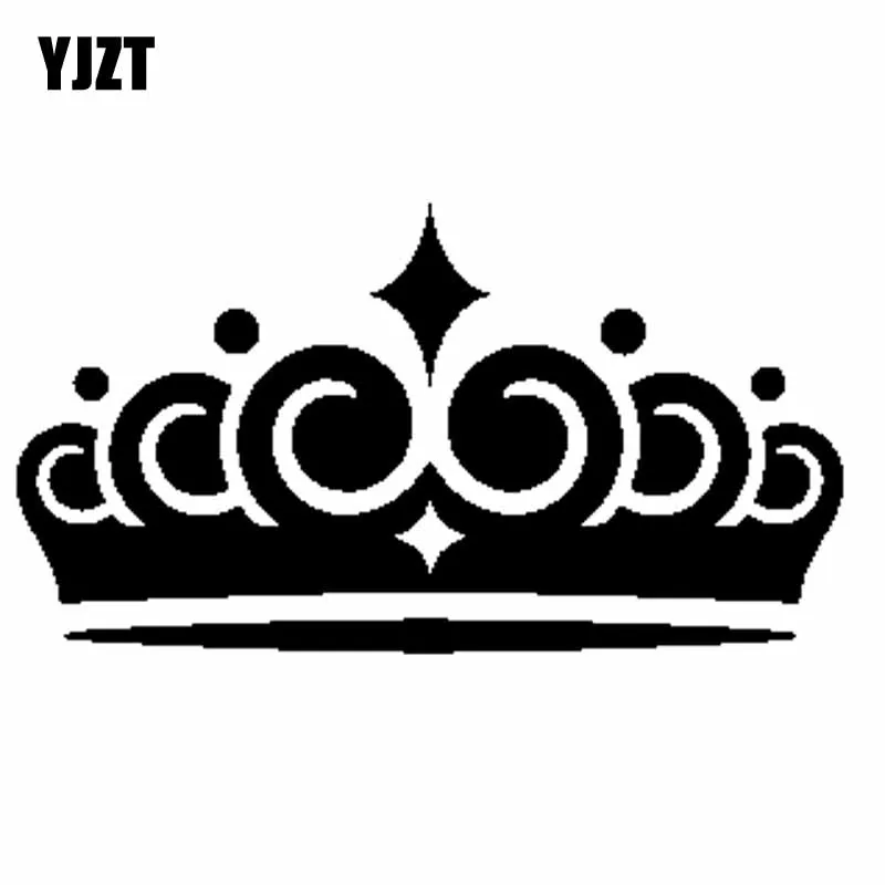 

YJZT, 15 см * 8 см, интересная наклейка с короной, автомобильная наклейка, виниловая, черная, серебряная, фотография