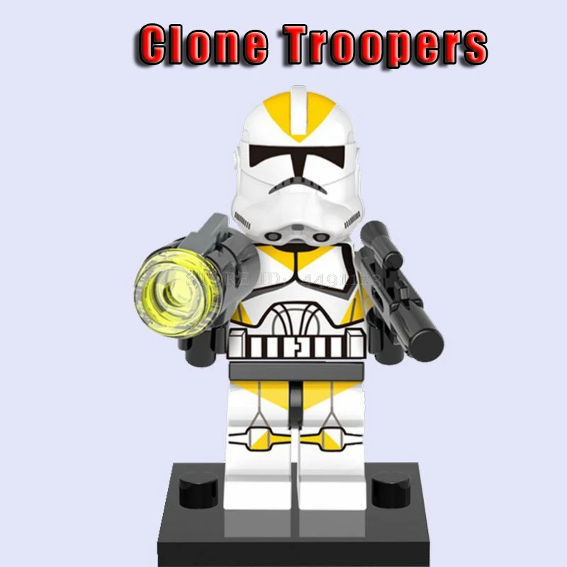 Clone Troopers Кубики на тему фильмов игрушки клонированные солдатики Звездные войны наборы солдат охраны армии Дарт Вейдер Скайуокер Рей R2D2 C3PO Блок Игрушка Звездные войны фигурка - Цвет: Clone Troopers