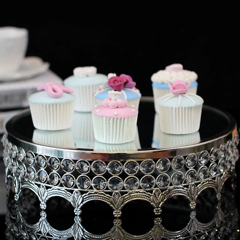 

Sliver plate iron+glass mirror food serving trays wedding Cake pan decoration Cosmetic storage tray for home decoration SNTP025