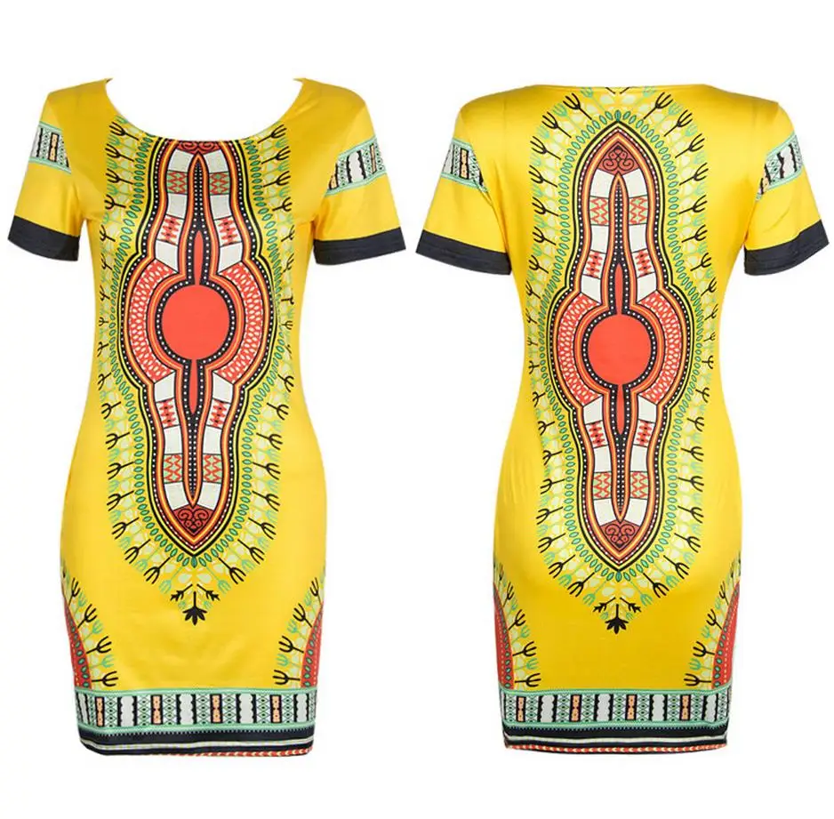 Повседневное модное пикантное женское желтое летнее платье Ацтекское племенное