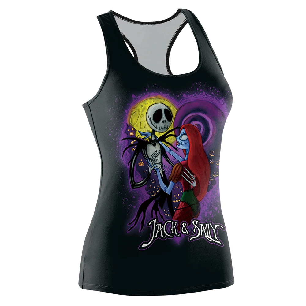 Новинка 2017 года Женщины Tank Top Хэллоуин Труп невесты печатных тонкий рукавов Топы